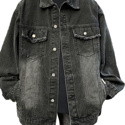 Tie-dyed Workwear Denim Washed Old Ruan Handsome Pilot Jacket