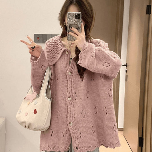 Women's Knitted Sweater Lazy Style Long Sleeve