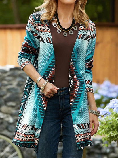 Comfortable And Casual Ethnic Style Buttonless Cardigan Jacket