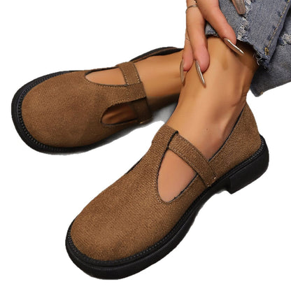 Thick Bottom Retro Shoes Female Plus Size