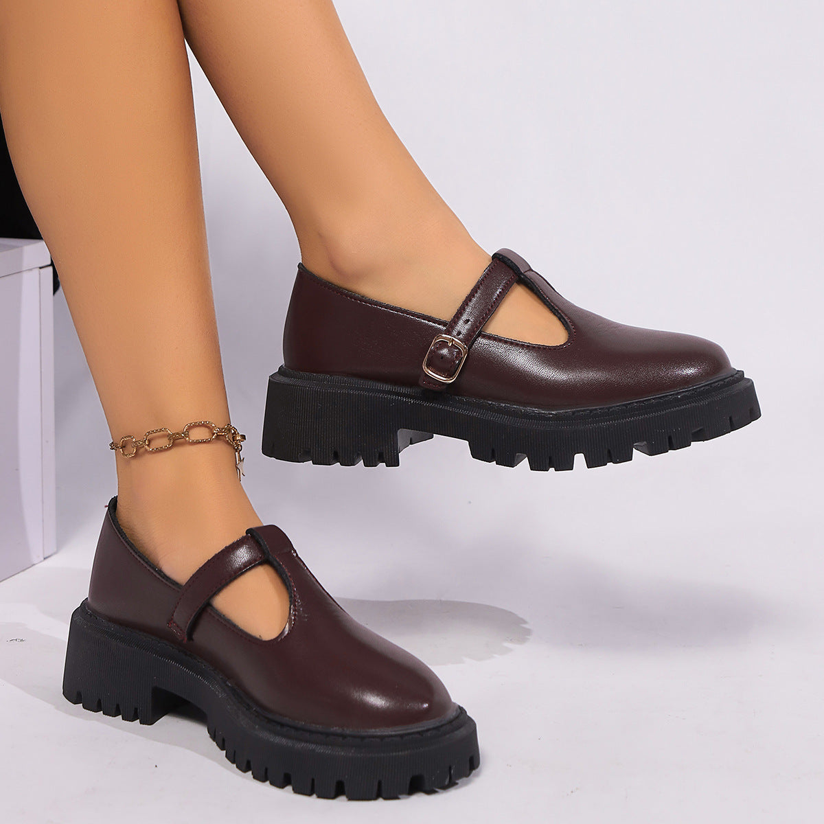 Thick Bottom Retro Shoes Female Plus Size