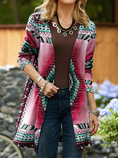 Comfortable And Casual Ethnic Style Buttonless Cardigan Jacket